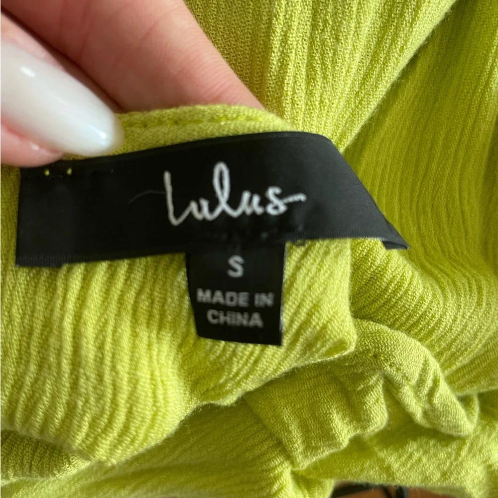 Lulus Island Time Ruffle Midi Dress Lune Green Size Small - Picture 5 of 5